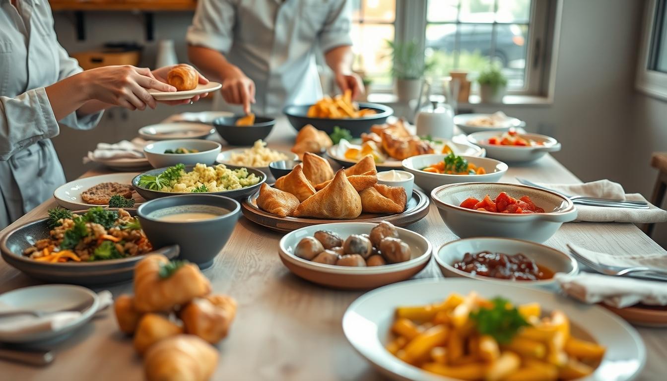 Fresh seasonal ingredients arranged for home cooking